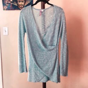 Blue Wrap Sweater
